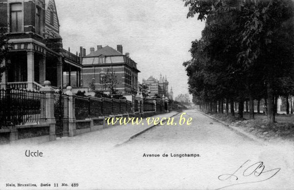 postkaart van Ukkel Longchamplaan huidige Winston Churchilllaan