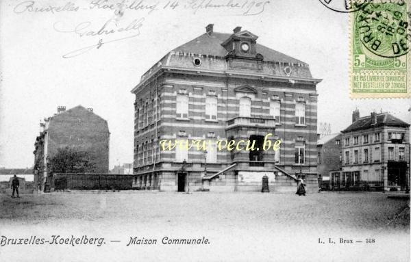 ancienne carte postale de Koekelberg Maison communale