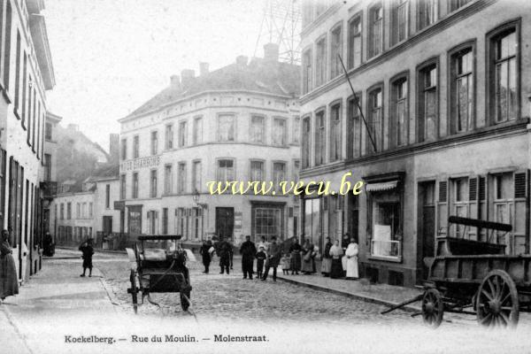 ancienne carte postale de Koekelberg Rue du Moulin rebaptisée rue Herkoliers en 1912