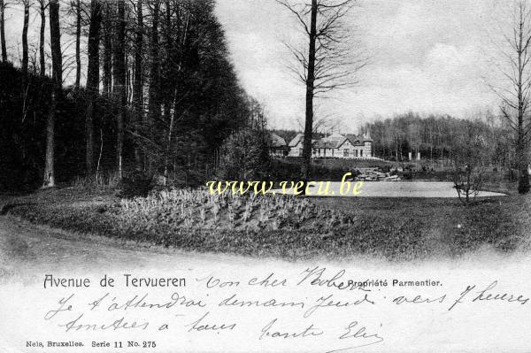 postkaart van Sint-Pieters-Woluwe Avenue de Tervueren  Propriété Parmentier