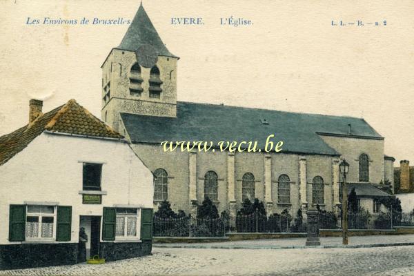 postkaart van Evere De kerk