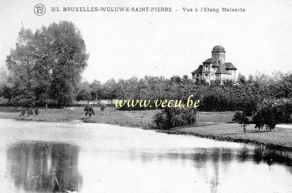 ancienne carte postale de Woluwe-St-Pierre Vue à l'étang Melaerts