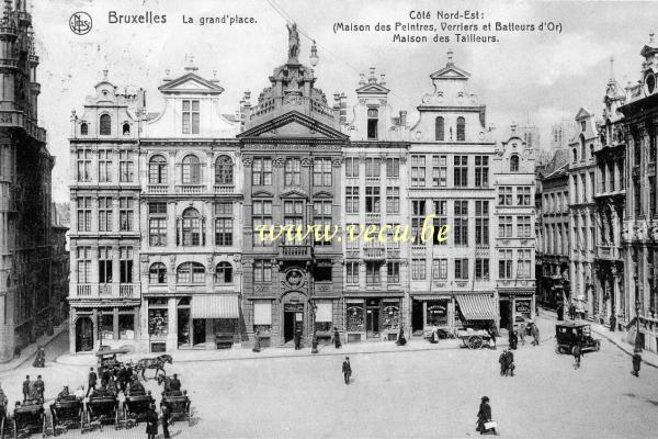 postkaart van Brussel La Grand'Place côté Nord-Est (Maisons Peintres, Verriers & Batteurs d'Or, Tailleurs)