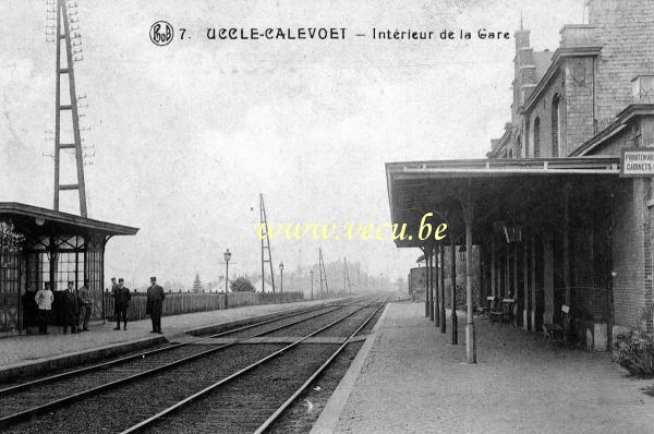 postkaart van Ukkel Uccle - Calevoet - intérieur de la gare