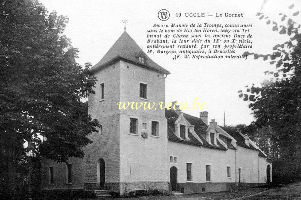 postkaart van Ukkel Le Cornet (ancien Manoir de la Trompe restauré, av De Fré 13 et Crabbegat)