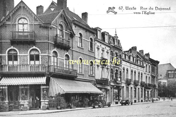 postkaart van Ukkel Rue du Doyenné vers l' Eglise