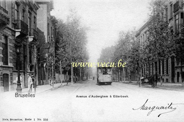 ancienne carte postale de Etterbeek Avenue d'Auderghem à Etterbeek