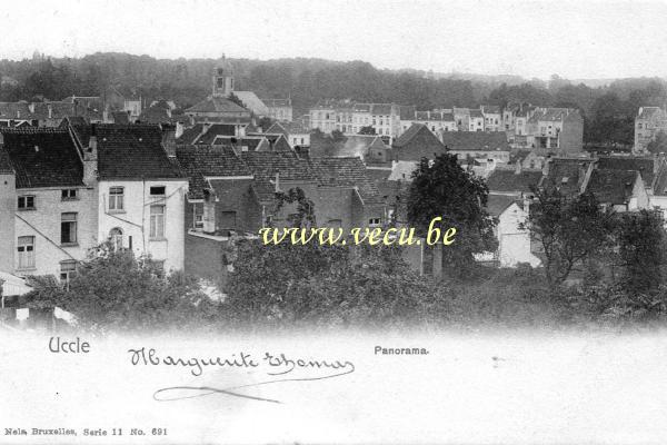 postkaart van Ukkel Panorama (avec vue vers l'église St Pierre)