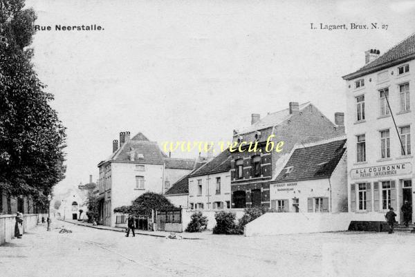 postkaart van Ukkel Rue Neerstalle (actuelle rue de Stalle vers la Chapelle)