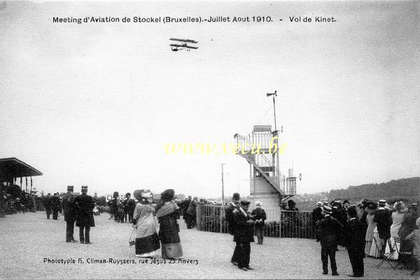 ancienne carte postale de Woluwe-St-Pierre Meeting d'aviation de Stockel - Juillet - Août 1910