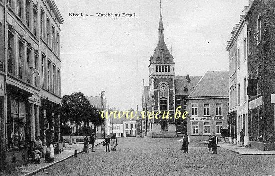postkaart van Nijvel Marché au Bétail