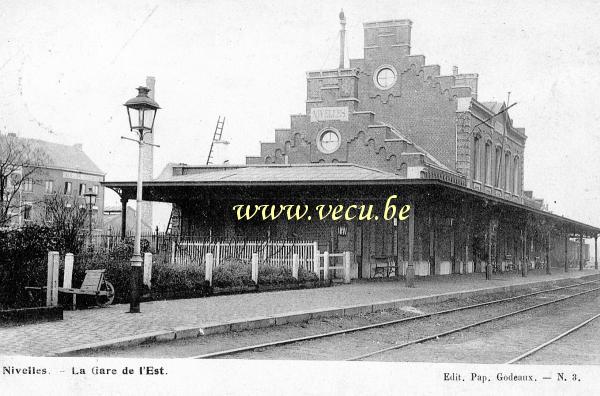 postkaart van Nijvel La Gare de l'Est