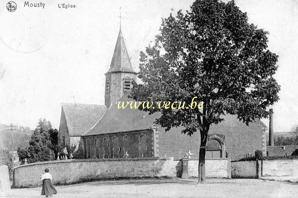 ancienne carte postale de Céroux-Mousty Mousty - L'église