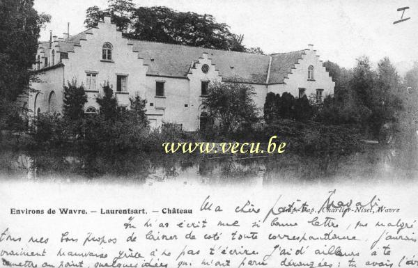 ancienne carte postale de Grez-Doiceau Laurentsart - Château (le Château actuel néo-rococo a été construit en 1907)