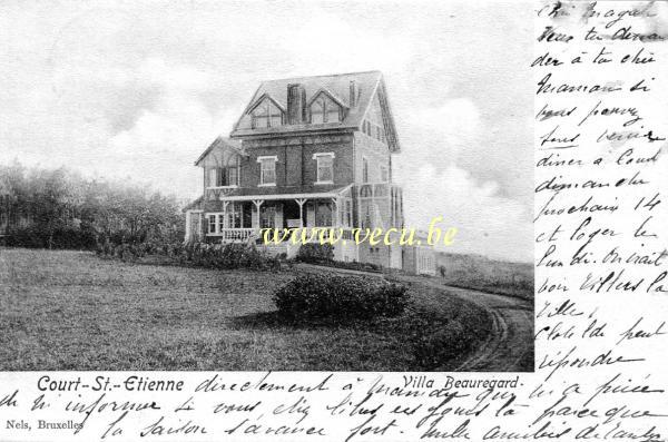 ancienne carte postale de Court -St-Etienne Villa Beauregard