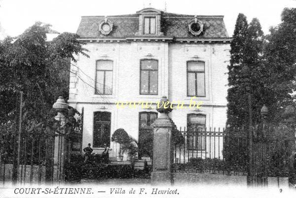 ancienne carte postale de Court -St-Etienne Villa de F. Henricot