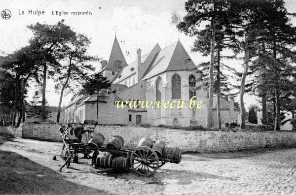 ancienne carte postale de La Hulpe L'Eglise restaurée
