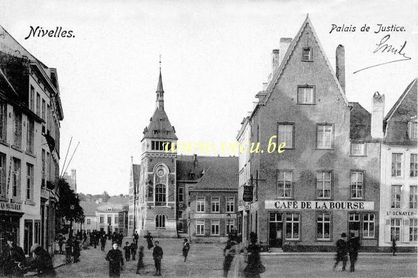 ancienne carte postale de Nivelles Palais de justice
