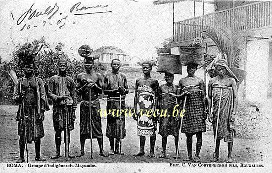 ancienne carte postale de Boma Groupe d'indigènes du Mayumbe