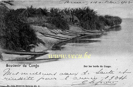 ancienne carte postale de A identifier sur les bords du Congo
