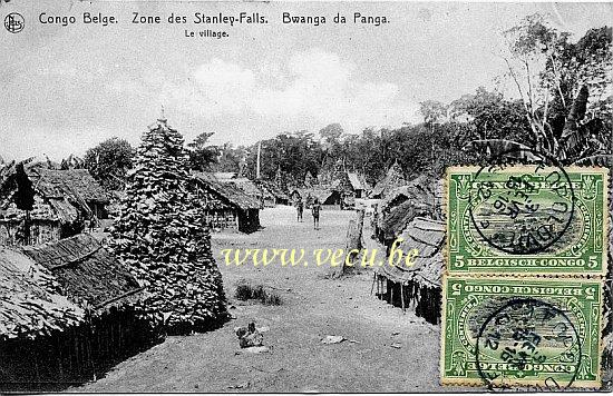 ancienne carte postale de Stanley-falls Bwanga da Panga - le village