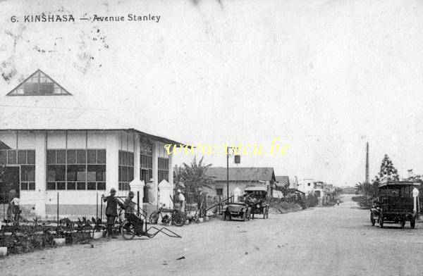 ancienne carte postale de Léopoldville Kinshasa - Avenue Stanley