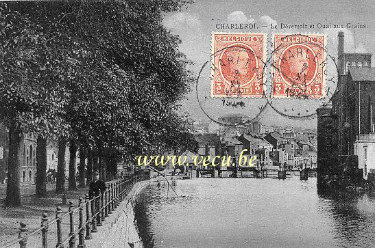 postkaart van Charleroi Le Déversoir et Quai aux Grains