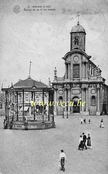 postkaart van Charleroi Eglise de la Ville Haute