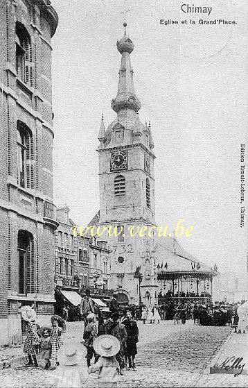 postkaart van Chimay Eglise et la Grand'Place