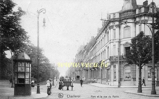postkaart van Charleroi Parc et la rue du Ravin