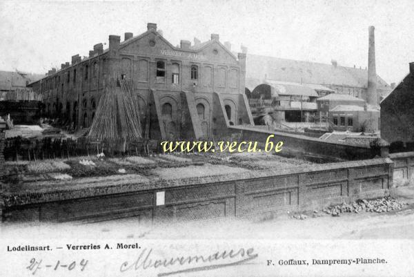 Cpa de Lodelinsart Verrerie A. Morel