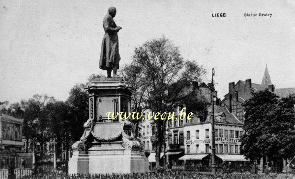ancienne carte postale de Liège Statue Gretry (Place de l'Opéra)