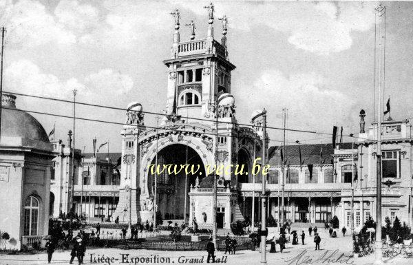 ancienne carte postale de Liège Exposition 1905 - Grand Hall
