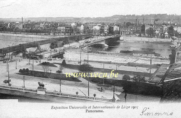 ancienne carte postale de Liège Exposition Universelle et Internationale de Liège 1905 - Panorama