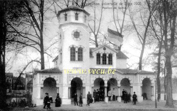 ancienne carte postale de Liège Exposition Universelle Liège 1905 - Pavillon de Serbie
