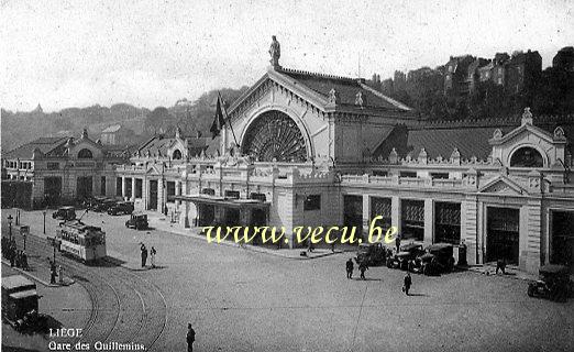ancienne carte postale de Liège Gare de Guillemins