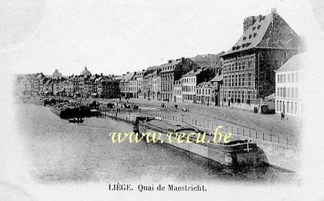 ancienne carte postale de Liège Quai de Maestricht