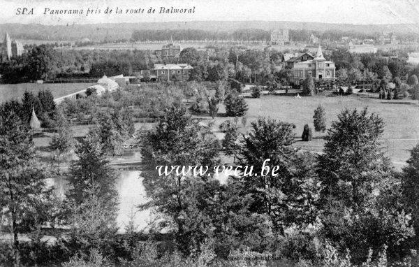ancienne carte postale de Spa Panorama pris de la route de Balmoral