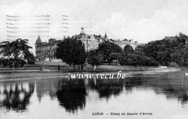 ancienne carte postale de Liège Etang du Square d'Avroy