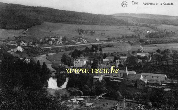 ancienne carte postale de Coo Panorama et la cascade
