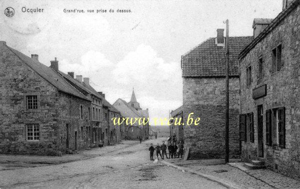 postkaart van Ocquier Grand'Rue, vue prise du dessus