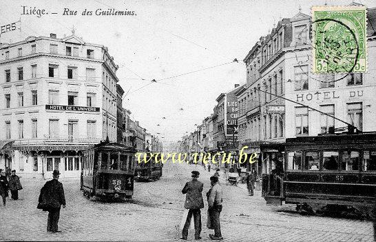 postkaart van Luik Rue des Guillemins