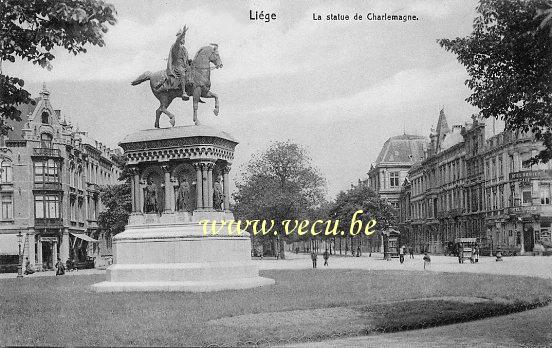 postkaart van Luik La Statue de Charlemagne (Parc D'avroy)