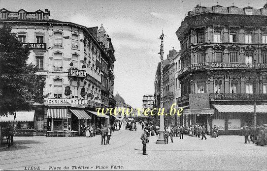 postkaart van Luik Place du Théatre - Place Verte