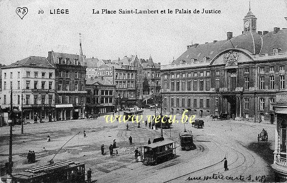 postkaart van Luik La Place Saint-Lambert et le Palais de Justice