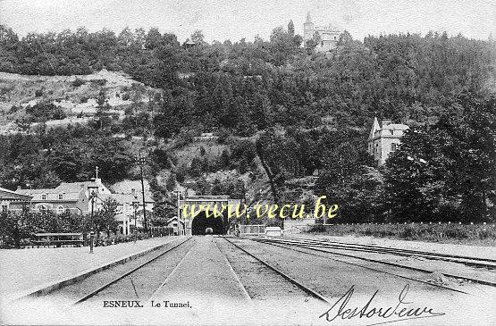 ancienne carte postale de Esneux Le Tunnel