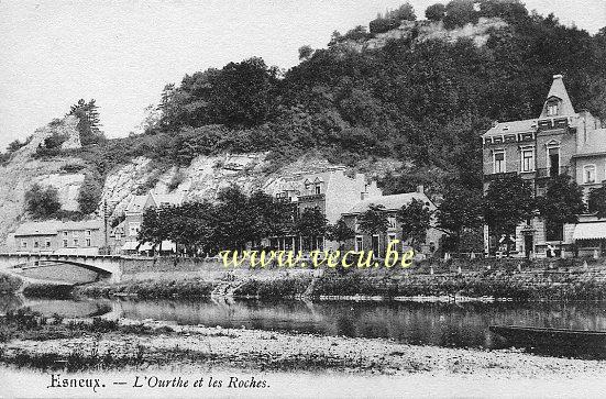 ancienne carte postale de Esneux L'Ourthe et les Roches