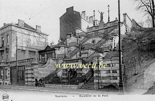 ancienne carte postale de Verviers Escaliers de la paix