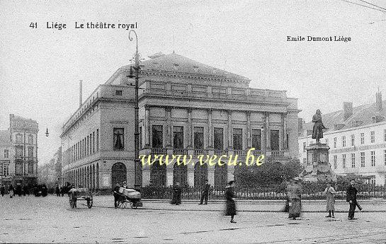 postkaart van Luik Le Théatre royal