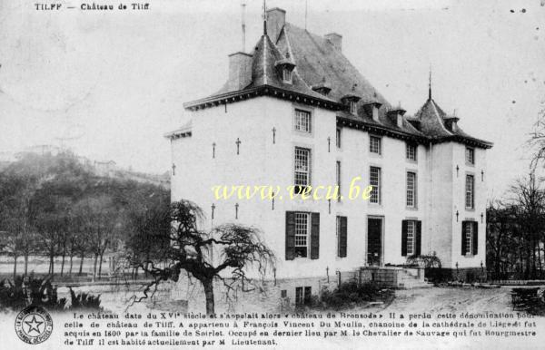 ancienne carte postale de Tilff Château deTilff
